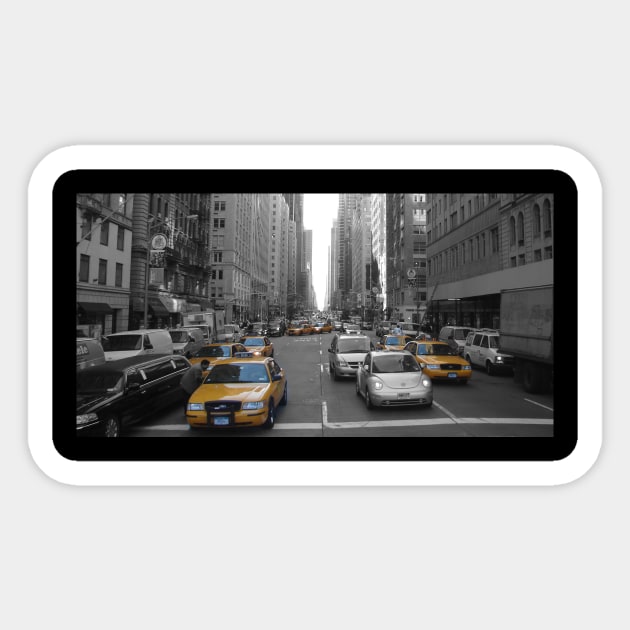 NYC Yellow Cabs Sticker by My Geeky Tees - T-Shirt Designs